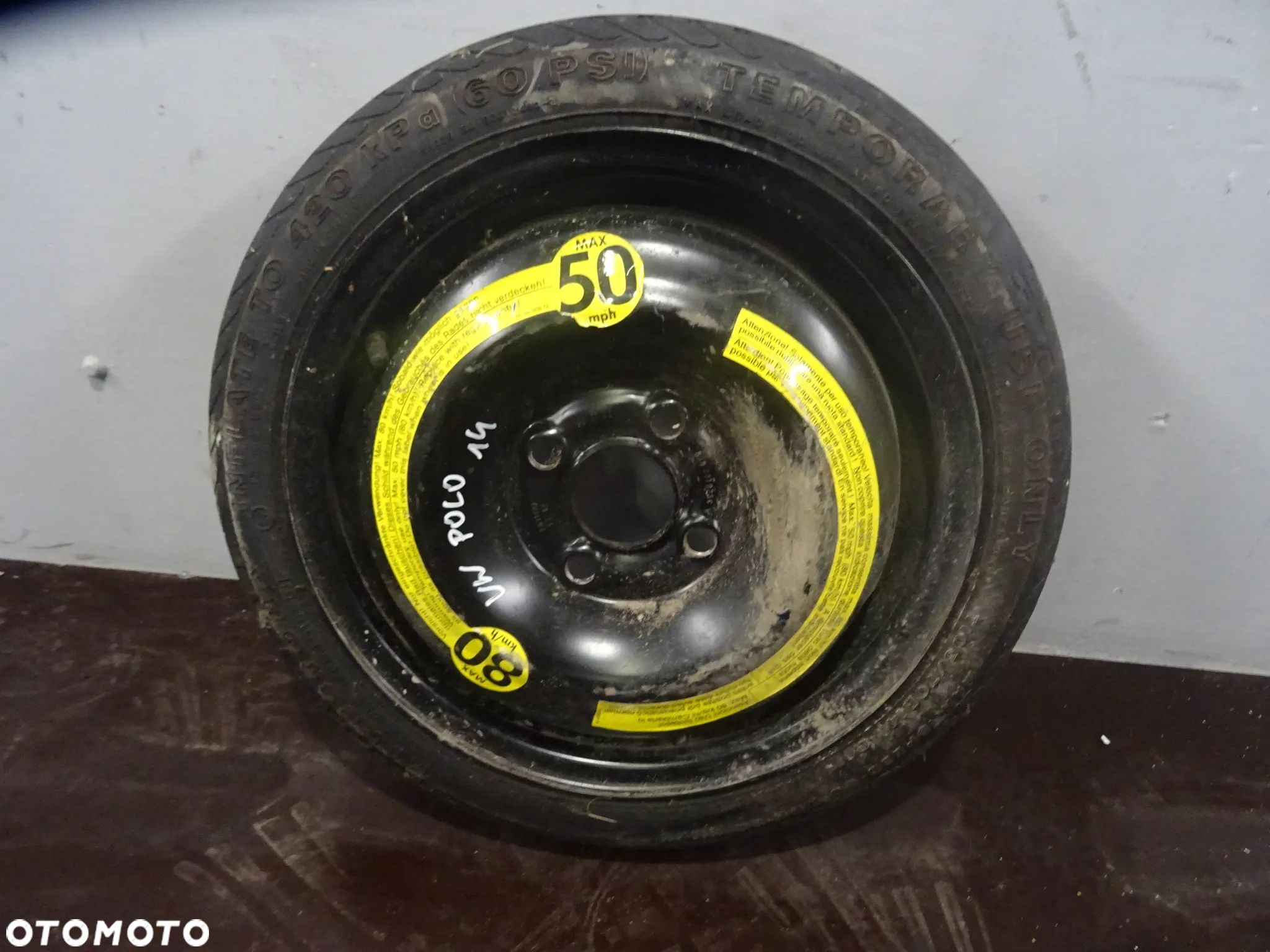 VW POLO III LIFT HB 3D 99-01 1.4 TDI KOŁO DOJAZDOWE 4x100 R14 - 1