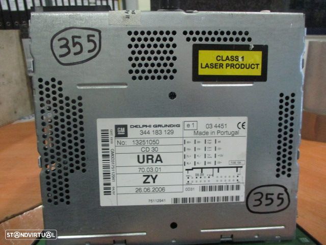 Radios 344183129 13251050 OPEL ASTRA H 2007 DELPHI CD30 OPEL ASTRA H 2007 1.3 CDTI 90CV 5P CINZA - 2