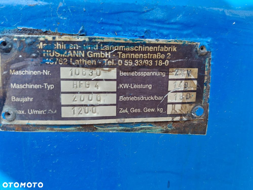 RĘBAK ROZDRABNIACZ HUSMANN HFG 4 do lasu zrębki gałęzi SILNIK CATA 203 KM - 7