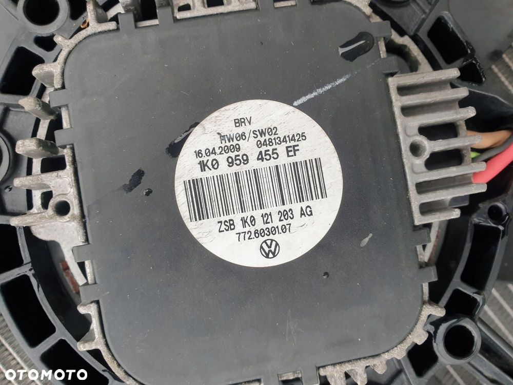 PAS PRZEDNI KOMPLET CHŁODNIC VW GOLF V 1.9 TDI 1K0121203AG - 8