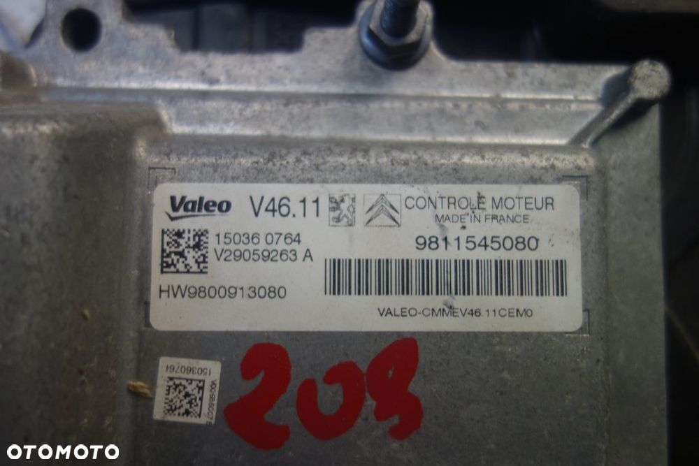 KOMPUTER STEROWNIK SILNIKA PEUGEOT 208 1.0 BENZYNA 9811545080 - 2