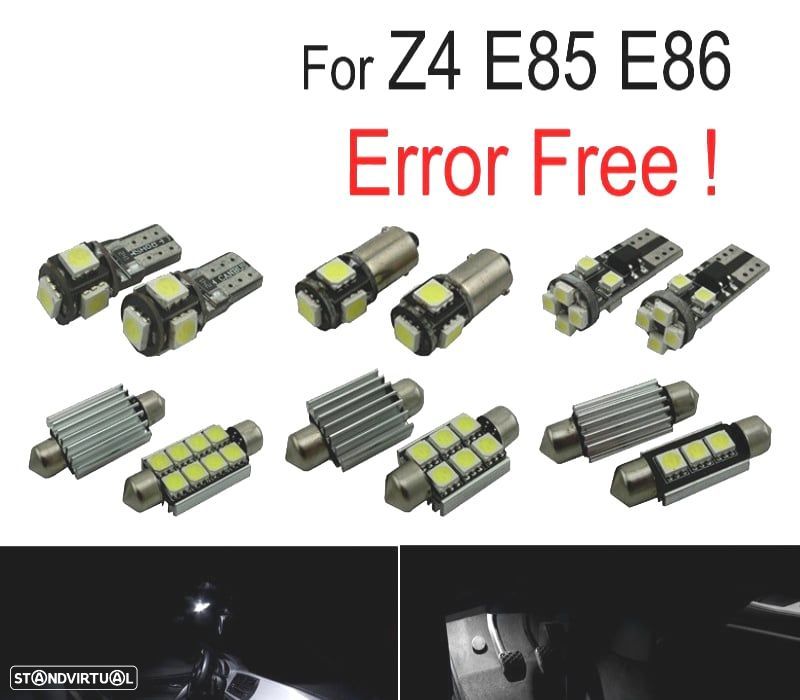 KIT COMPLETO 14 LAMPADAS LED INTERIOR PARA BMW Z4 E85 E86 Z4 ROADSTER COUPE CONVERTIBLE 03-08 - 1