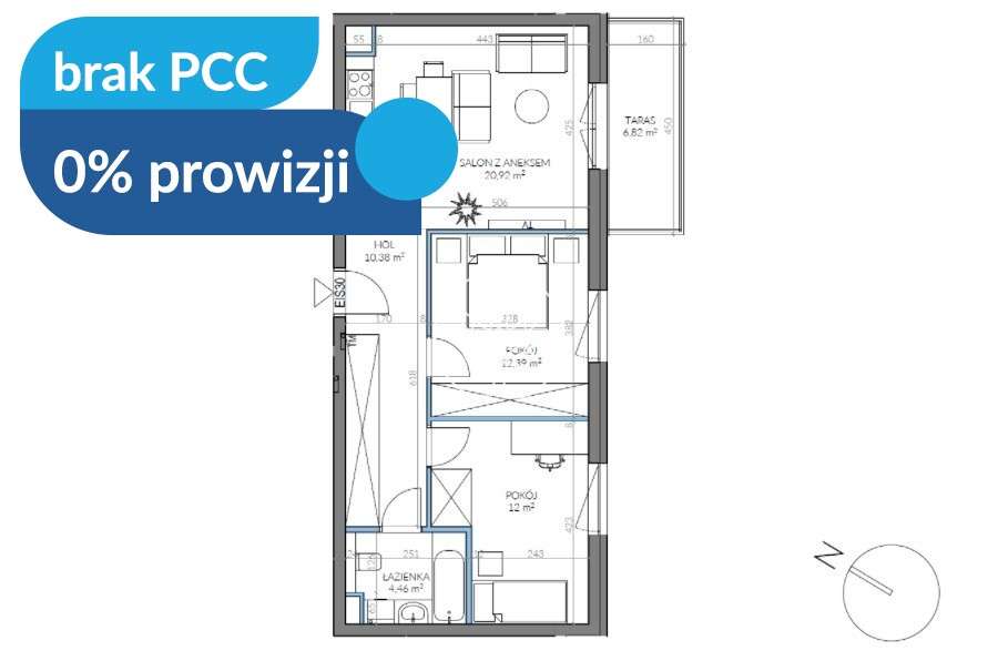 3 pokoje na Kapuściskach - 0% PROWIZJI