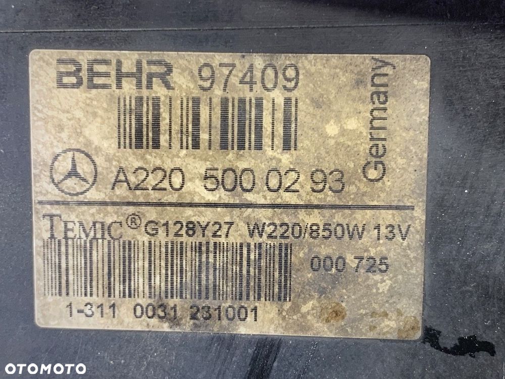 WENTYLATOR CHŁODNICY  MERCEDES-BENZ KLASA S (W220) 1998 - 2005 S 320 CDI (220.026, 220.126) 145 kW - 5