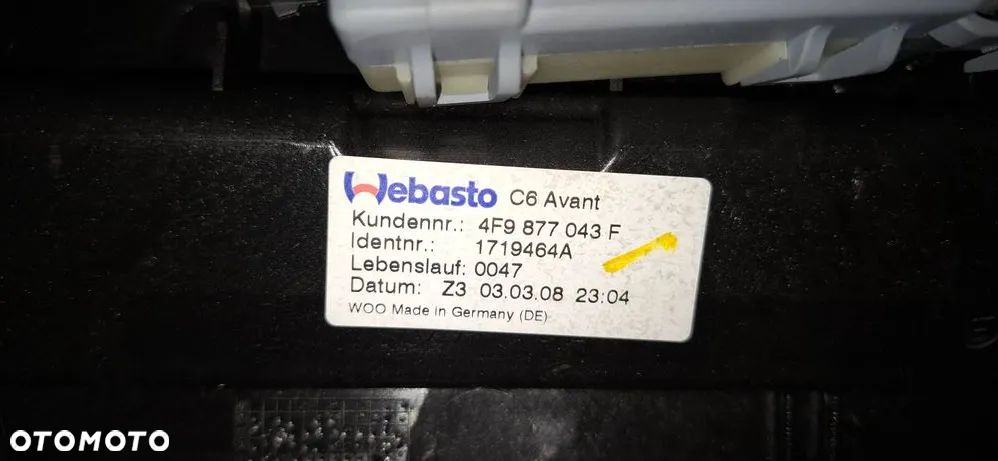 Audi A6 S6 C6 4F Szyberdach komplet 4F9877043F - 2