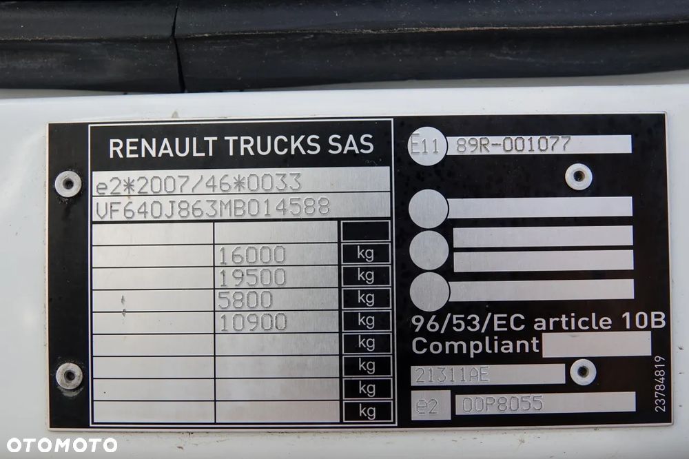Renault D 280 / CHŁODNIA - 6,7 m / THERMO KING ES-600 MAX / + WINDA ZAŁADOWCZA PALFINGER / 2021 ROK / 113 tys.km - 39