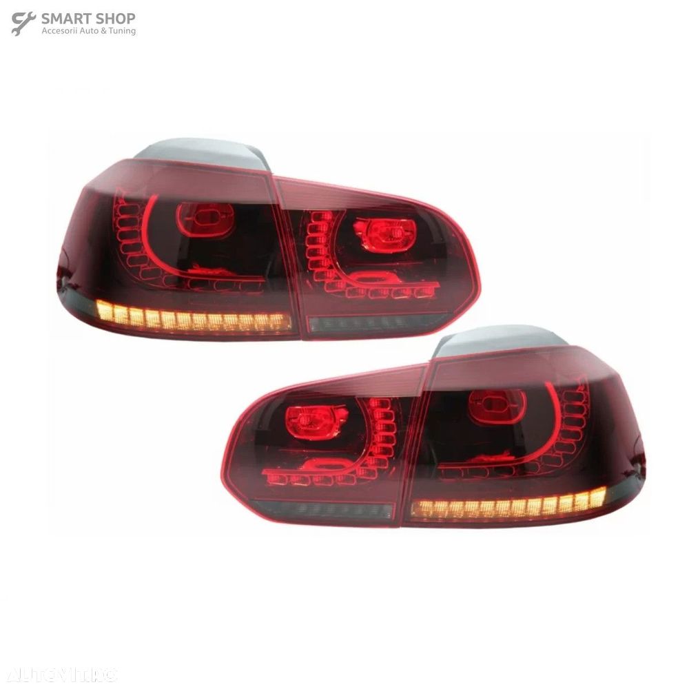 Bara Spate si Stopuri Full LED Rosu Fumuriu VW Golf 6 VI (2008-2013) R - 7