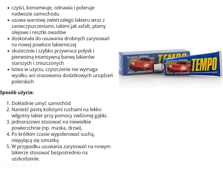 PASTA POLERSKA TEMPO DO POLEROWANIA LEKKOŚCIERNA 120g DRUCHEMA - 2