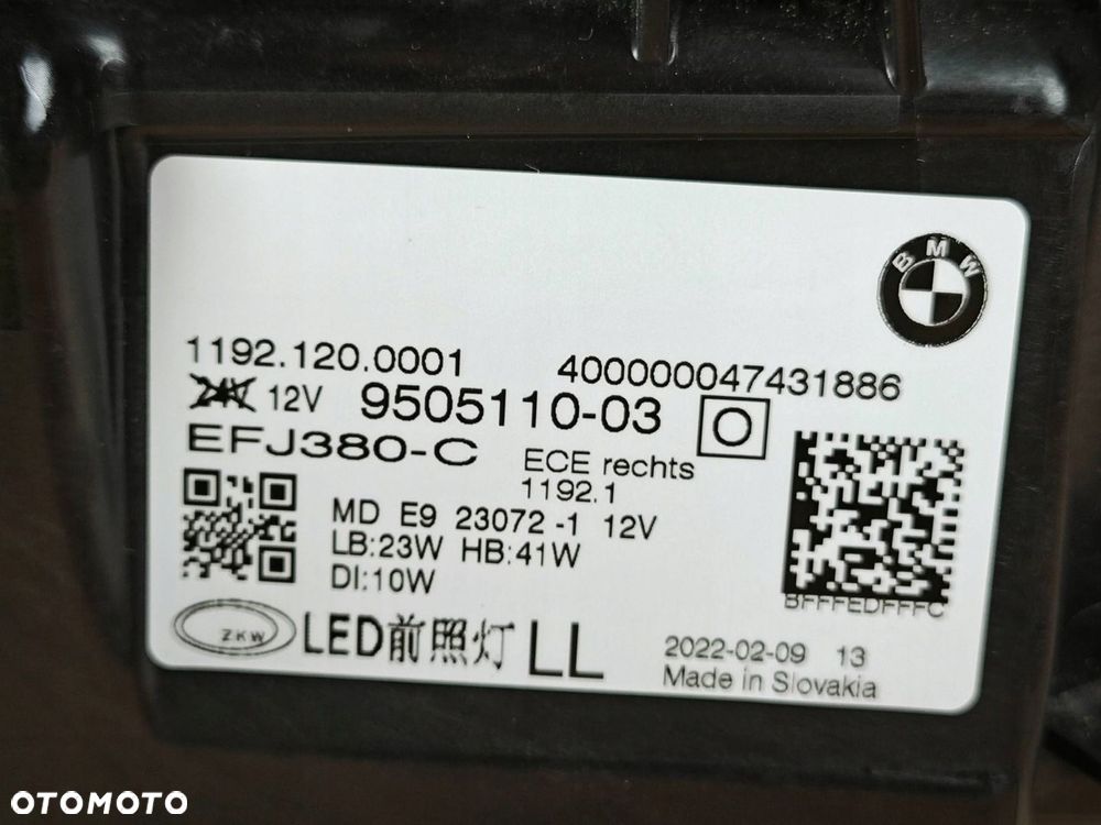 LAMPA PRAWY PRZÓD SHADOW LINE BMW 4 G22 G23 G26 M4 G80 G81 G82 G83 EU 33km - 11