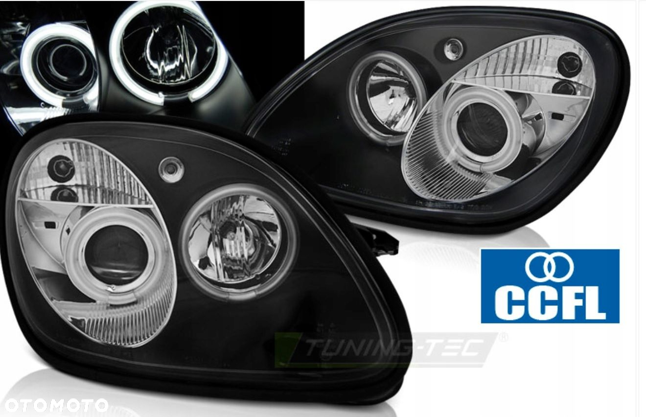 Reflektor Lampy kpl Ringi Angel Eyes Led CCFL Tuning Mercedes Slk r 170 - 3