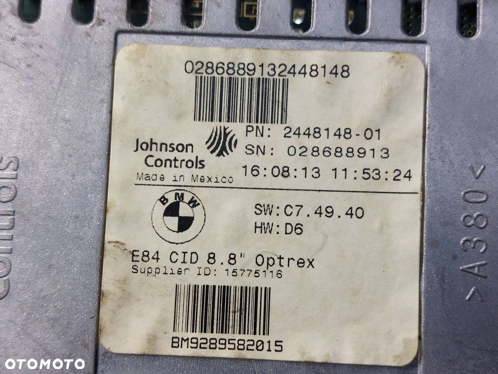 NAPĘD CZYTNIK NAWIGACJI WYŚWIETLACZ PANEL IDRIVE MODUŁ BLUETOOTH BMW X1 E84 - 5