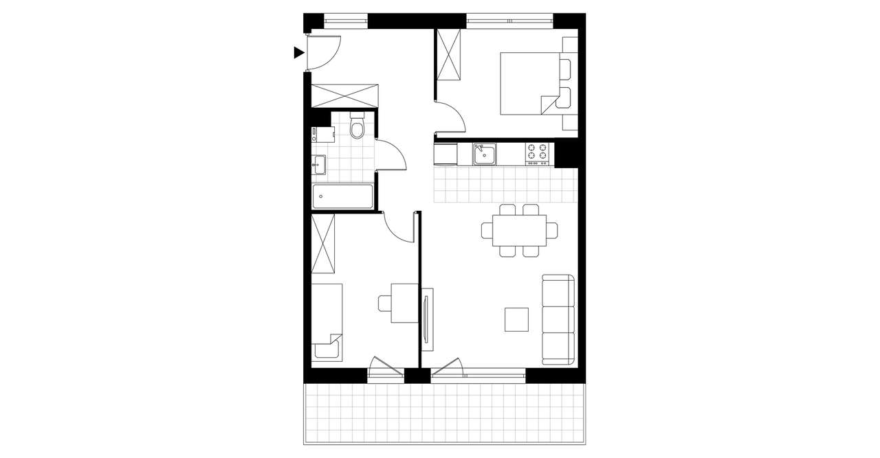 3-pokojowe mieszkanie 57m2 + balkon Bezpośrednio - Pełny obrazek: 3/10