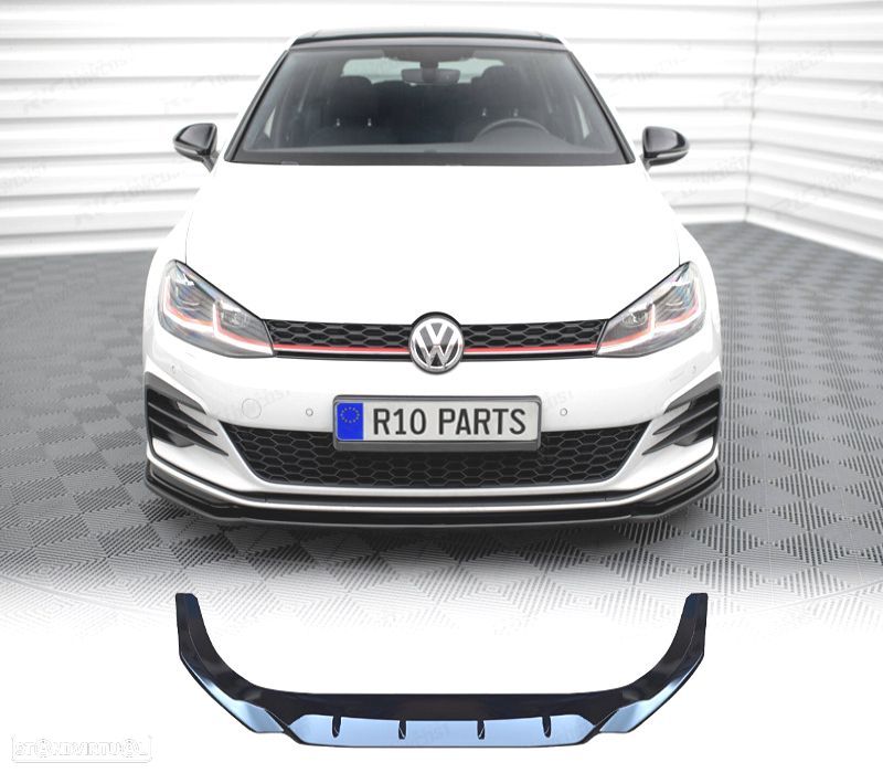 SPOILER LIP VOLKSWAGEN VW GOLF 7 7.5 12-20 LOOK CS PRETO BRILHANTE - 1