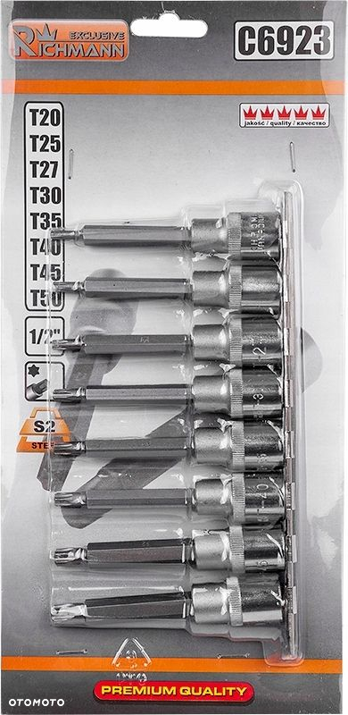 ZESTAW KLUCZE TRZPIENIOWE TORX 1/2 T20-T50 8SZT - 4