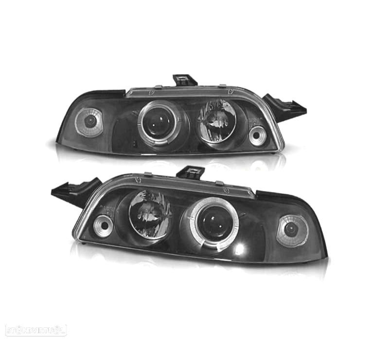 FARÓIS ANGEL EYES FIAT PUNTO 93-99 FUNDO PRETO CCFL - 3