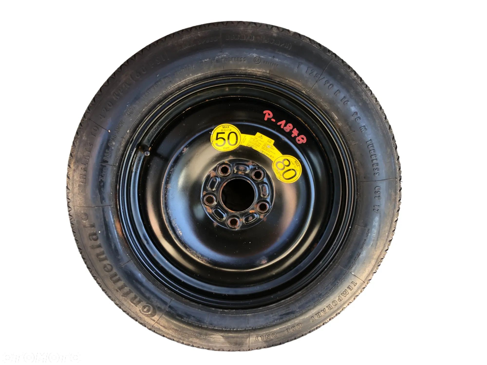 Koło Zapasowe Dojazdowe 125/90 R16 5x108 63,4MM Ford Kuga C-Max Jaguar Volvo- Gwarancja Wysyłka - 1