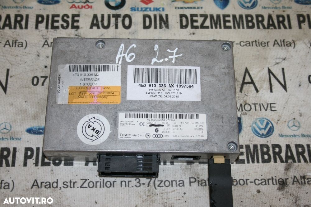 Modul Bluetooth Audio A6 4F C6 A8 An 2004-2010 - 1