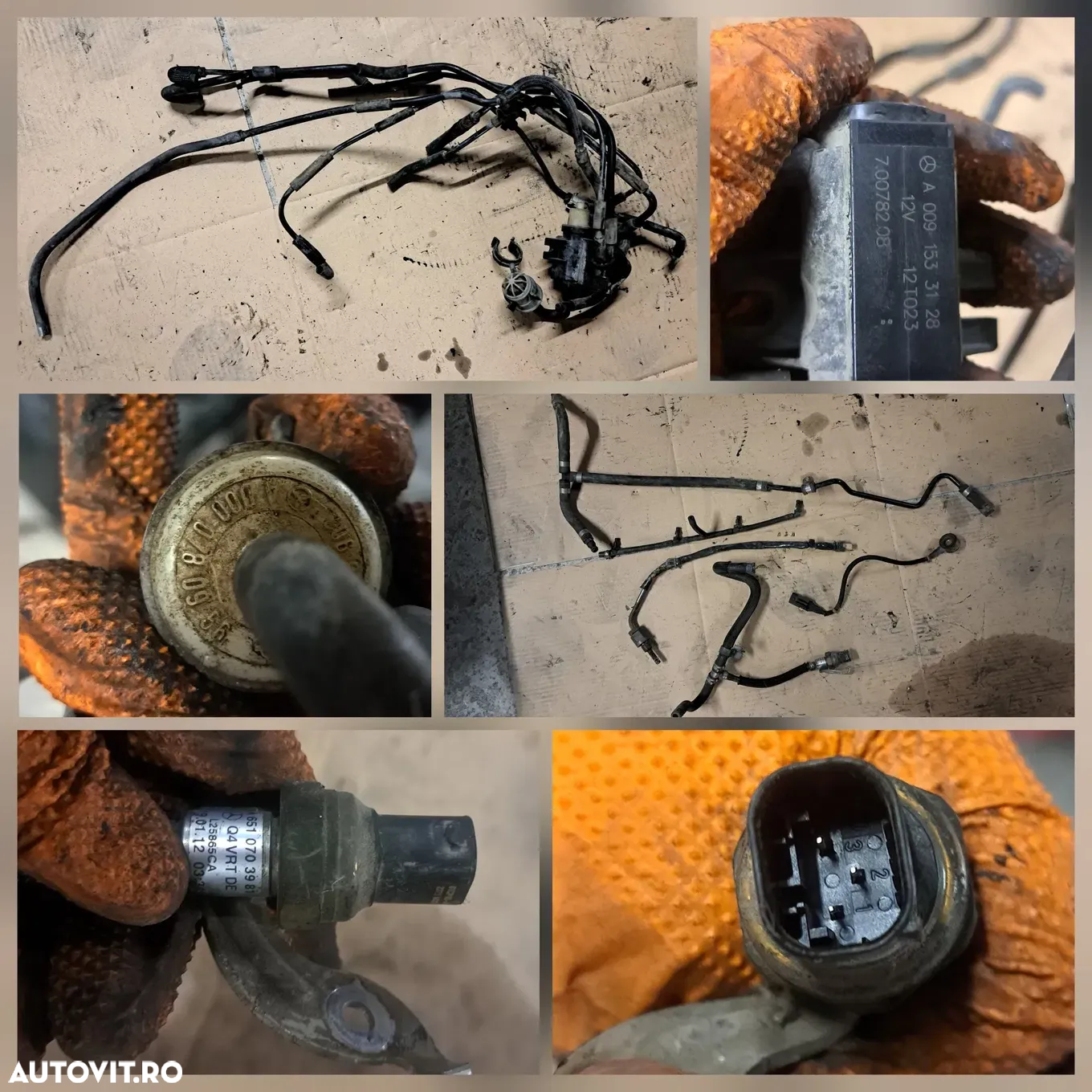 Suport accesorii galerie evacuare  rezervor vacuum rola intinzatoare  furtun turbina tubulatura intercooler conducta egr joja ulei instalatie electrica motor m ercedes w204 w212 om651 180cdi 220cdi 250cdi - 8