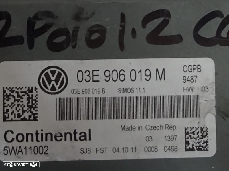 Centralina De Motor Volkswagen Polo (6R1, 6C1)  Centralina 1.2 / 03E90 - 2
