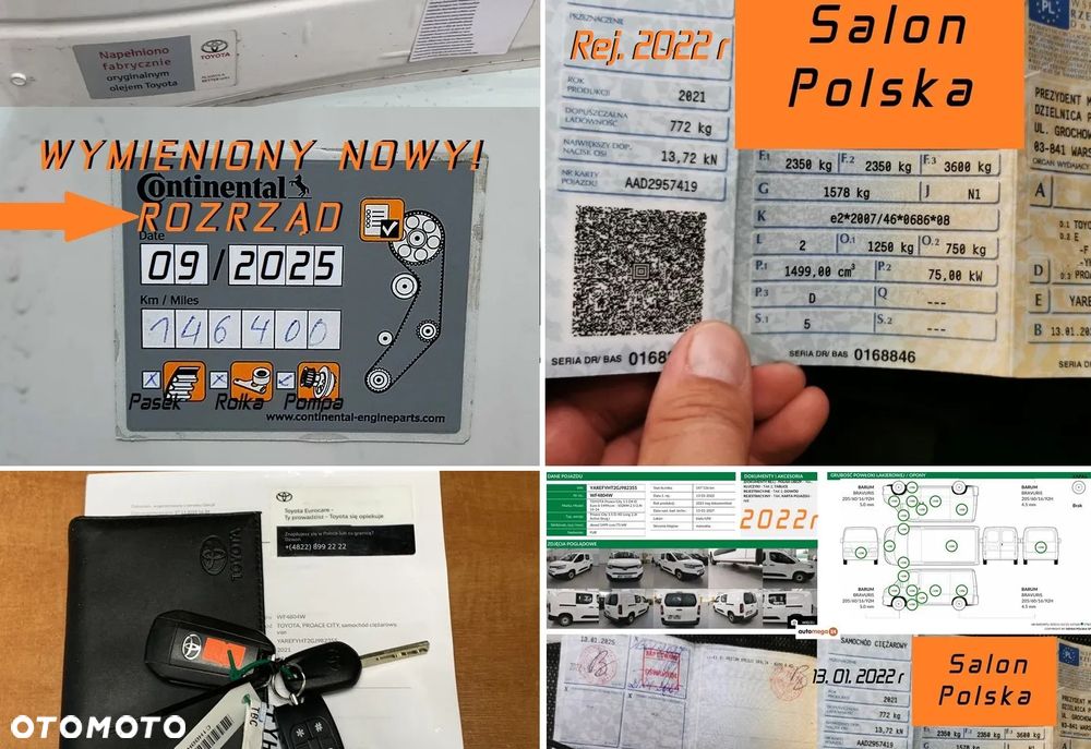 Toyota PROACE CITY BRYGADÓWKA L2H1, VAN 5 osobowy, Homologacja cięż. N1, Duża ład-772kg Koła-16 Skrzynia biegów 6stop. Ściana dział. składana 2x Boczne drzwi - 8