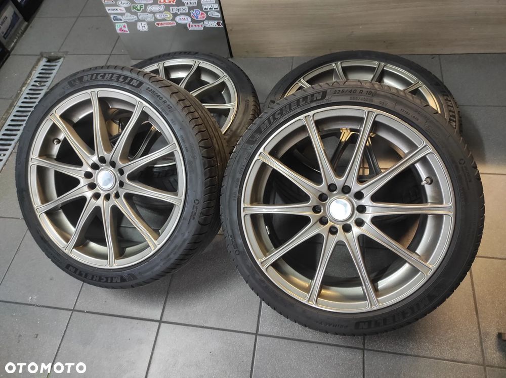 FELGI OPONY KOŁA ALUFELGI 5X100 5X112 7.5J R18 ET45 225/40/R18 2022ROK LATO MICHELIN KOMPLET VW AUDI SEAT SKODA WYSYŁKA !!!! - 2