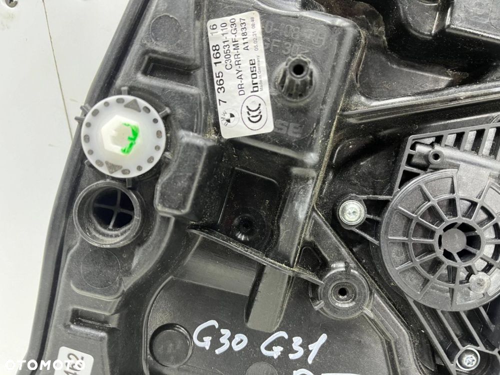 Podnośnik szyb BMW 5 G30 sedan G31 kombi F90 17-24r. silniczek PRAWY tylny PRAWY tył 7365168 7457252 - 3