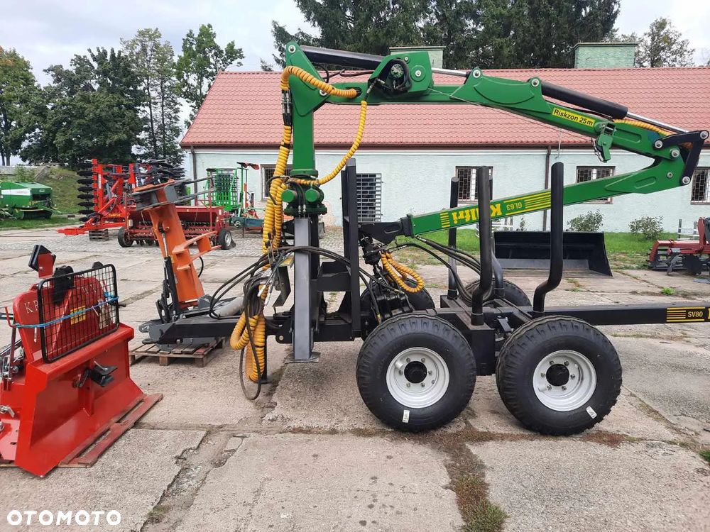 Inny Przyczepa leśna Kellfri 8 ton z żurawiem HDS 6,3m - odkładany HDS - TROL, Wyciągarka leśna do drewna KR4 - 4 tony WIRAX, Pomarol Chwytak do zrywki drewna hydrauliczny CHD100 / CHD110 - kleszcze do drewna, Rębak do drewna, trocina, zrębka