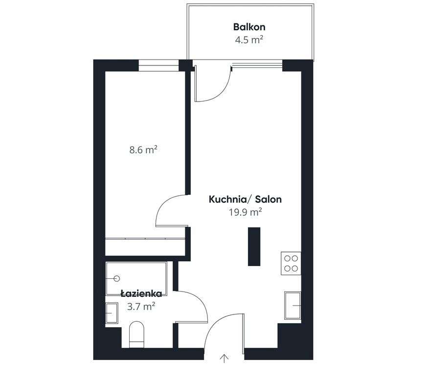 Mieszkanie, 34,37 m², Łódź