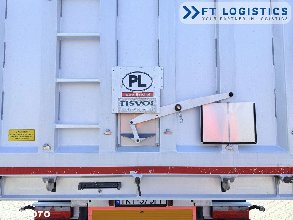 Tisvol TISVOL 2SNA | SAF | KLAPA + SZYBER DO ZSYPU | 43m3 | CAŁA ALUMINIOWA | MASA WŁASNA 5240 KG | PODNOSZONA PIERWSZA OŚ | ALUFELGI - 24