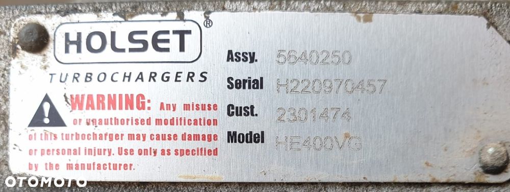 TURBOSPRĘŻARKA TURBINA DAF XF/XG EURO 6 480KM 5640250 model HE400VG - 6