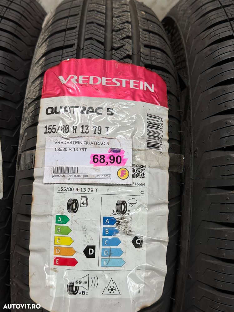 Vând 4 anvelope 155/80/13 Vredestein de patru sezoane noi - 2