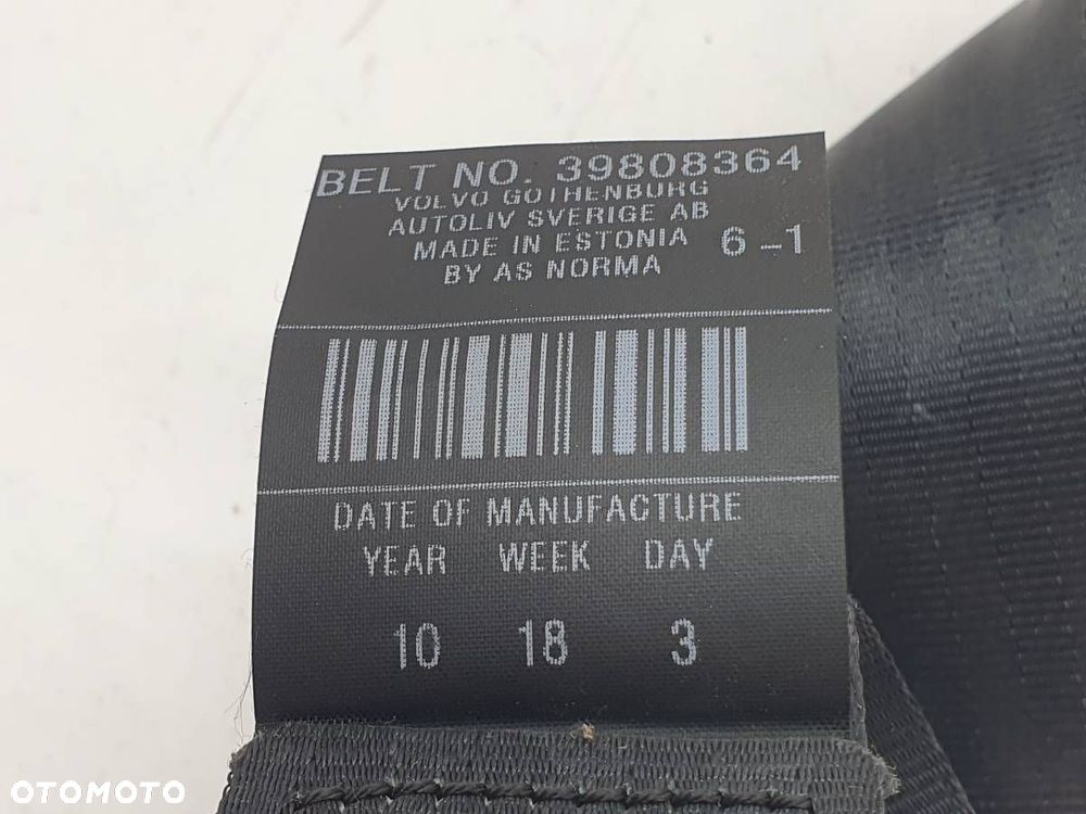 PAS BEZPIECZEŃSTWA TYŁ TYLNY PRAWY VOLVO S80 II 39808364 - 2