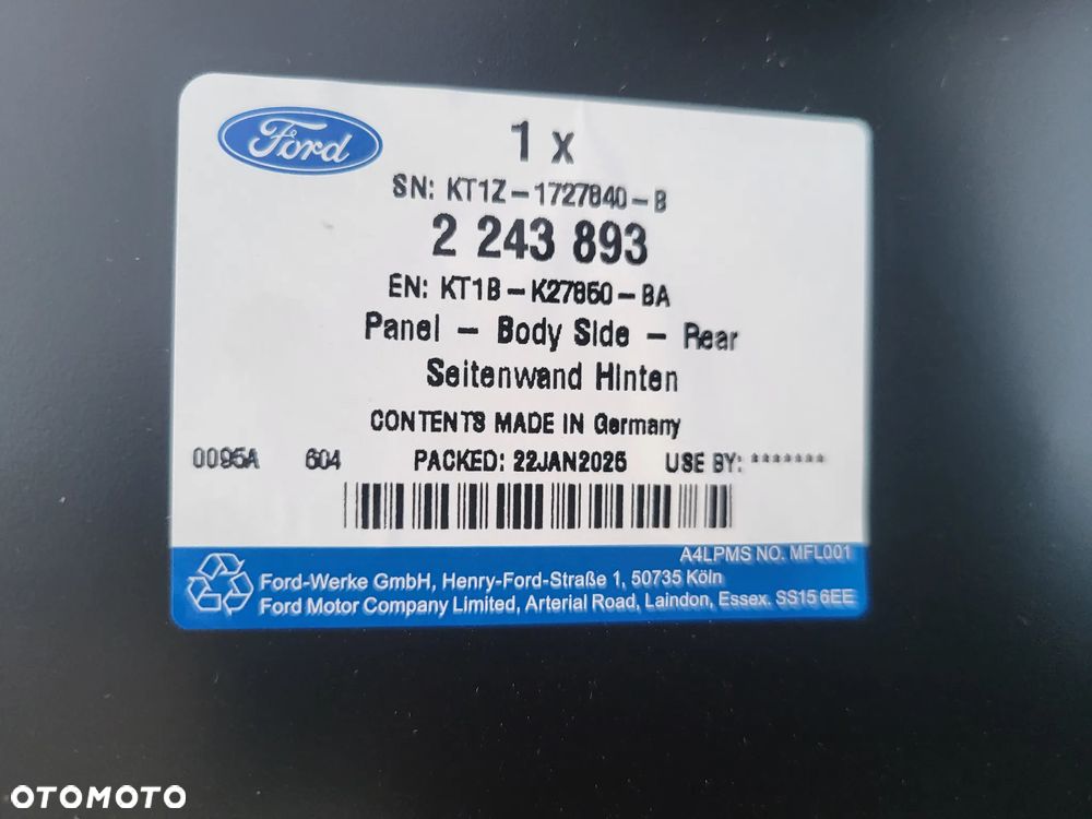 Tylny prawy blotnik ford transit connect 19>23 - 2