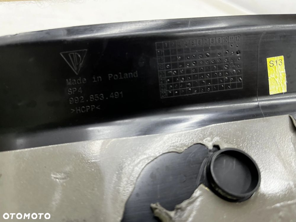 Nakładka progu Porsche 911 992 Targa 4 GTS 19r.- lewa wewnętrzna listwa progowa SATYNA oryginalna 99 - 12