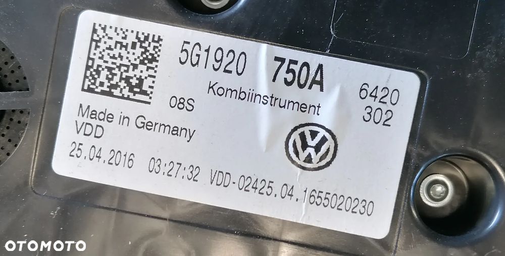 VW GOLF VII 16r 1.4 TSI LICZNIK ZEGARY 5G1920750A - 3