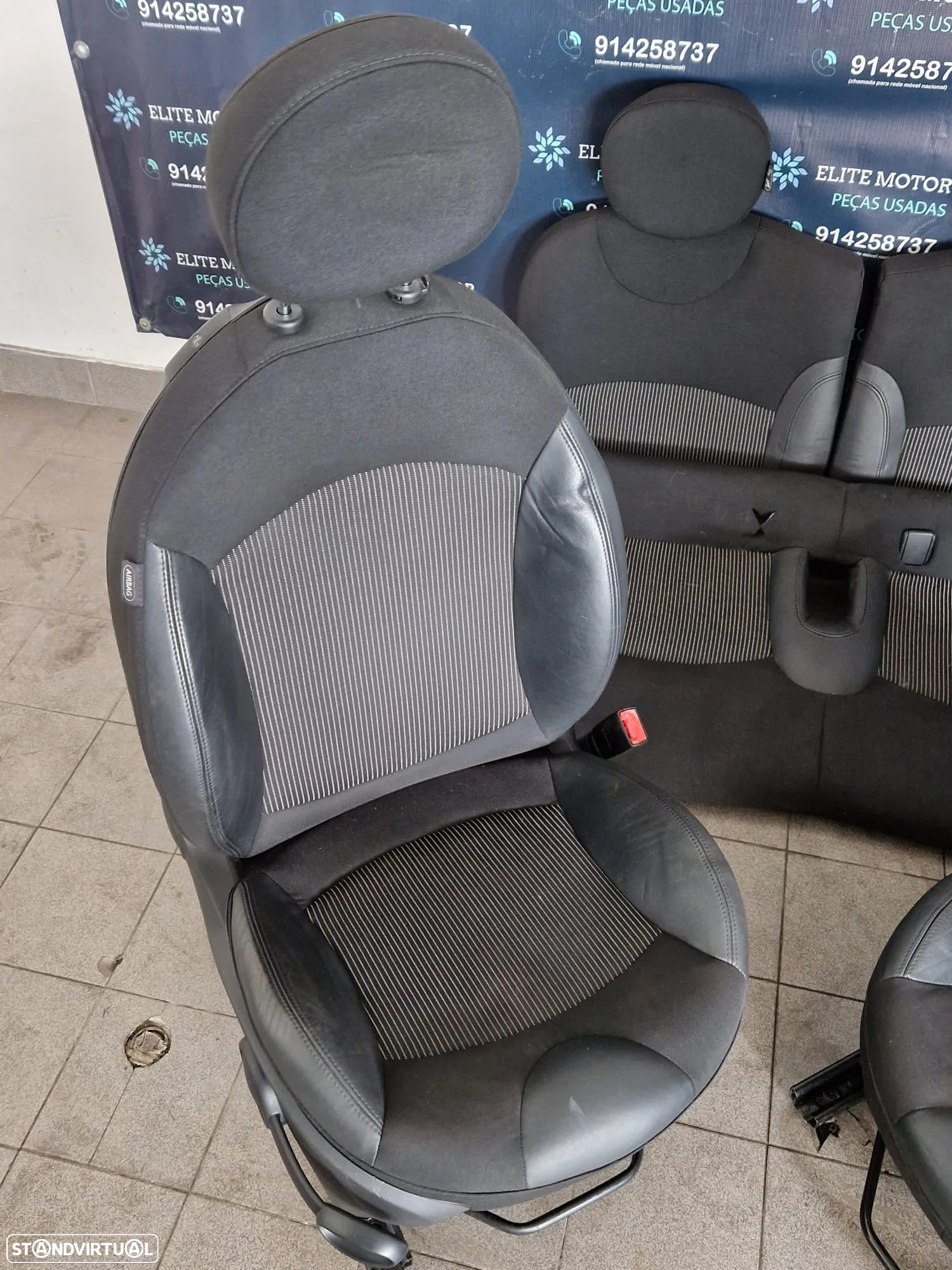 Jogo de bancos usados MINI ONE COOPER R56 PELE E TECIDO - 4