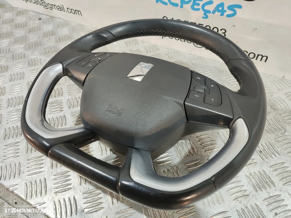 VOLANTE GUIADOR FLAT COMPLETO ORIGINAL CITROEN DS5 DS 5 98002842ZD COMANDOS MULTIFUNÇÕES PELE AIRBAG - 11