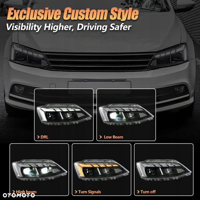 Reflektory Lampy kpl Vland Full Bi Led Tuning VW Jetta VI 5c 6 2010-2018 - 9