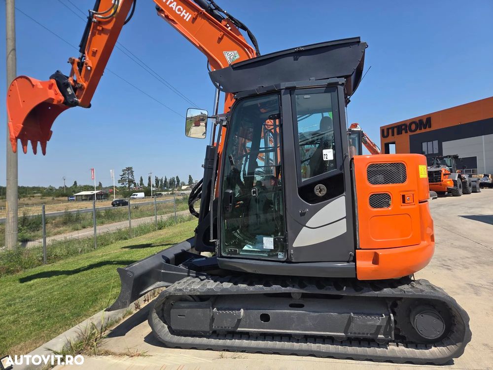 Hitachi ZX85-6, 2022, 2.787h, CUPLA RAPIDA HIDRAULICA+3 cupe NOI, adanc sapare 5m, latime 2,3m, senile cauciuc 80% ok doar 444h deplasare, inst picon pe brate, aer cond, camera spate, scaun incalzit, LAMA NIVELARE, Masa 8,5t, leasing, PROMOTIE 62.900Eur+Tva - 37