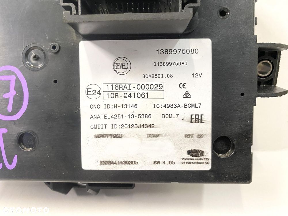 DUCATO 2.3 17- EURO 6 MODUŁ BODY BSI BCM 1389975080 - 2