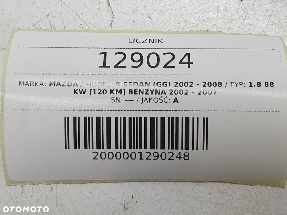 LICZNIK ZEGARY MAZDA 6 1.8 BENZYNA 120KM 54GR1CA EUROPA - 8