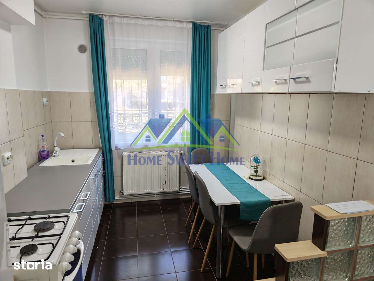 De închiriat apartament 2 cam. dec. – in H5, Parter, C.T, mobilat! — fotografia 1