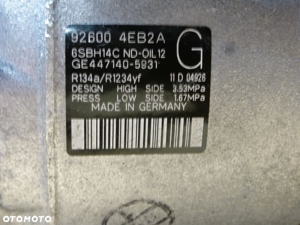 SPRĘŻARKA KLIMATYZACJI RENAULT MEGANE QASHQAI 1.5 926004EB2A NOWA!!! - 3