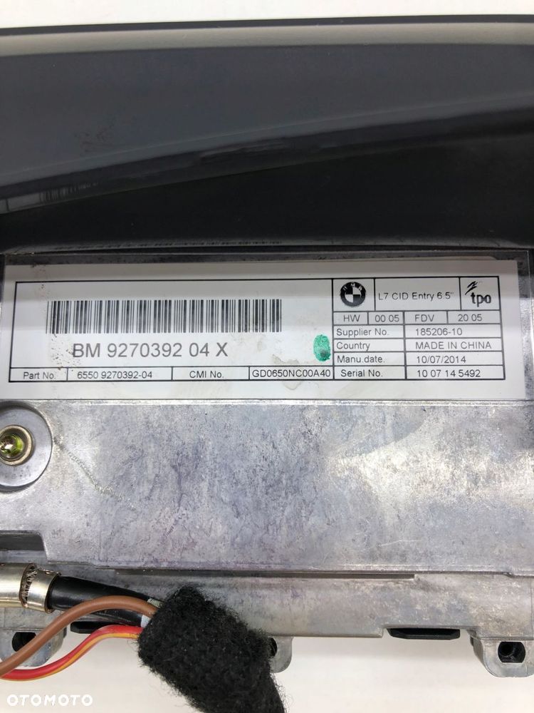 BMW F20 LCI MONITOR EKRAN WYŚWIETLACZ 9270392 - 6