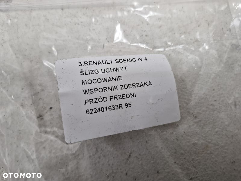 RENAULT SCENIC IV 4 ŚLIZG UCHWYT MOCOWANIE WSPORNIK ZDERZAKA PRZÓD PRZEDNI 622401633R - 3