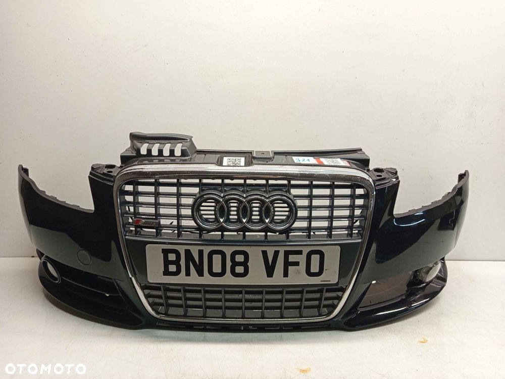 + ZDERZAK PRZÓD PRZEDNI AUDI A4 B7 S LINE S4 B7 LY9B CZARNY HALOGENY - 1