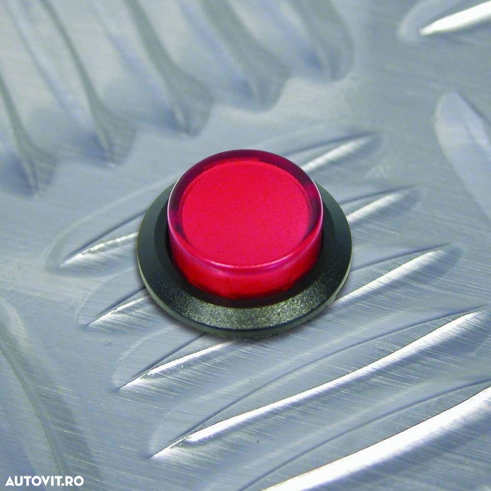 Intrerupator auto Carpoint 12V 20A rotund diametru 16,10mm, buton cu revenire, rosu - 2