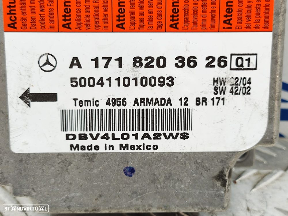 Módulo Controlo De Airbag Original Mercedes Benz SLK R171 A1718203626 - 8