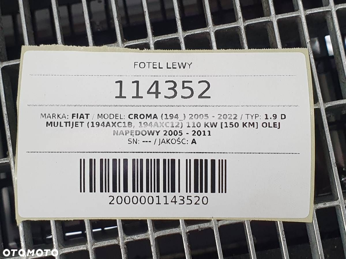 FOTEL LEWY KIEROWCY FIAT CROMA II EUROPA WELUR - 10