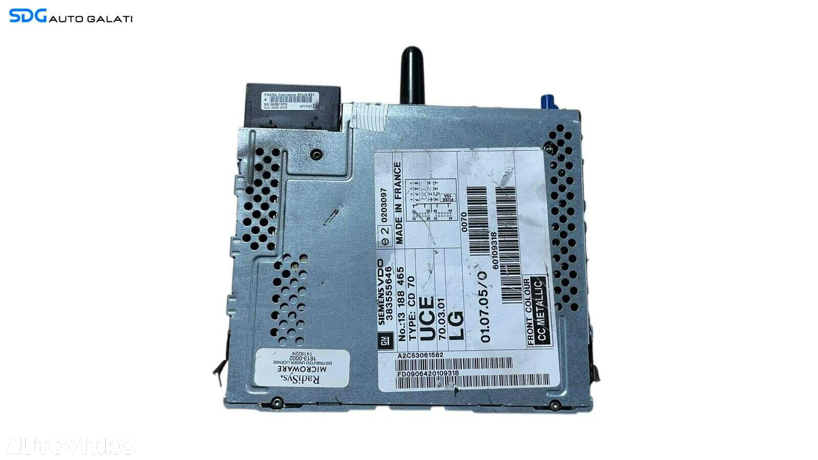 Unitate Radio CD Player CD70 Navi Navigatie Opel Astra H 2004 - 2010 Cod 13188465 (Nu are Fata Radioului) [L5661] - 3